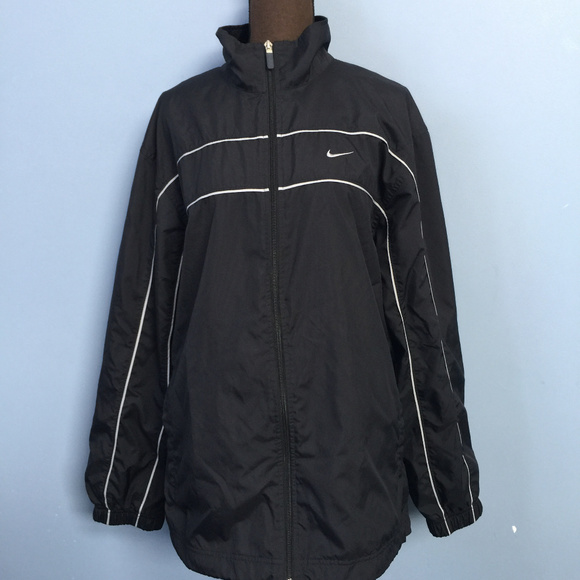 nike jacket with white stripe